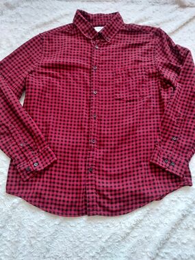 Goodfellow & Co XL Red & Black Plaid Long-Sleeve Flannel Shirt Outdoor Fall